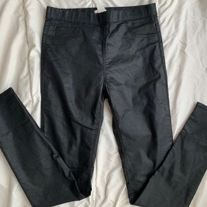 Black Faux Leather H&M Jeggings